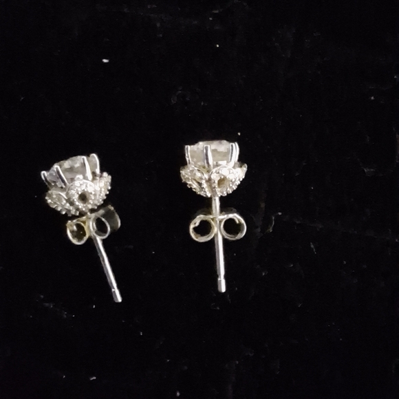 Natural Diamond Stud Earrings - Picture 2 of 6